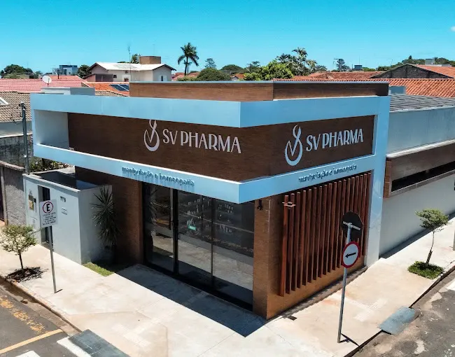 Fachada da farmácia SV Pharma em Paraguaçu Paulista